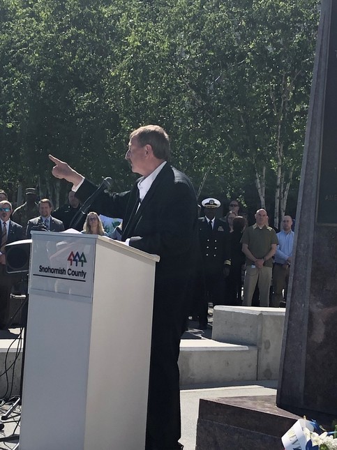 Executive Somers speaking at Veterans Memorial Event