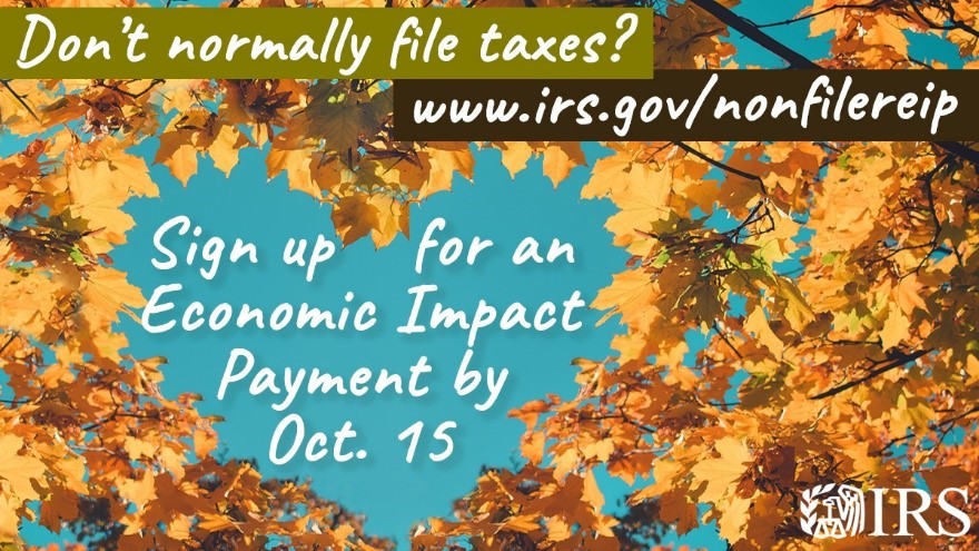 IRS economic impact payment deadline is Oct 15