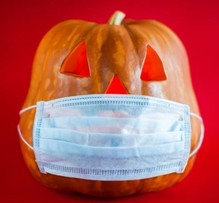 Pumpkin with a mask