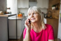 senior aged woman on cell phone