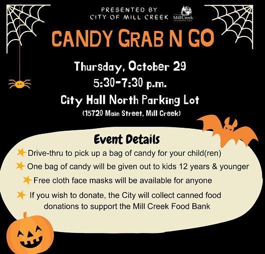 City of Mill Creek Candy Grab n Go advertisement