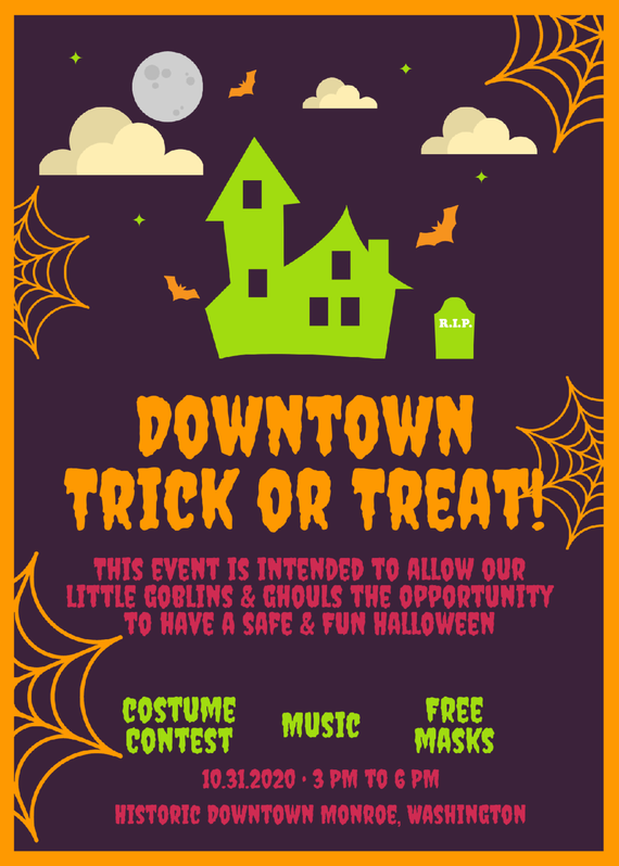 advertisement for Monroe downtown trick or treat