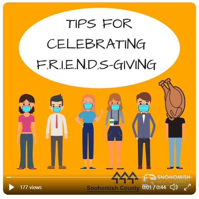 Screenshot of social media video tips for celebrating friendsgiving
