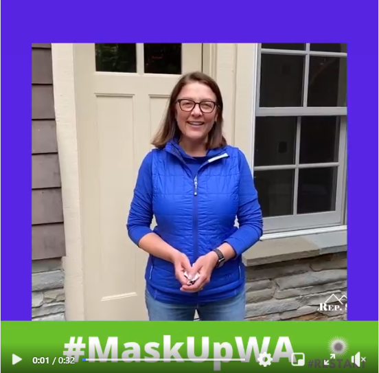 Screenshot from #MaskUpWA video featuring Congresswoman Suzan Delbene