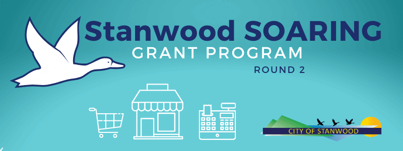 Advertisement for Stanwood SOARING small business grant program