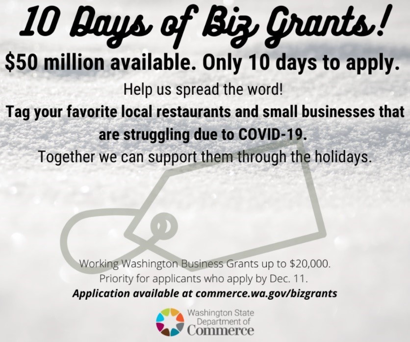 Washington 10 days of small business grants