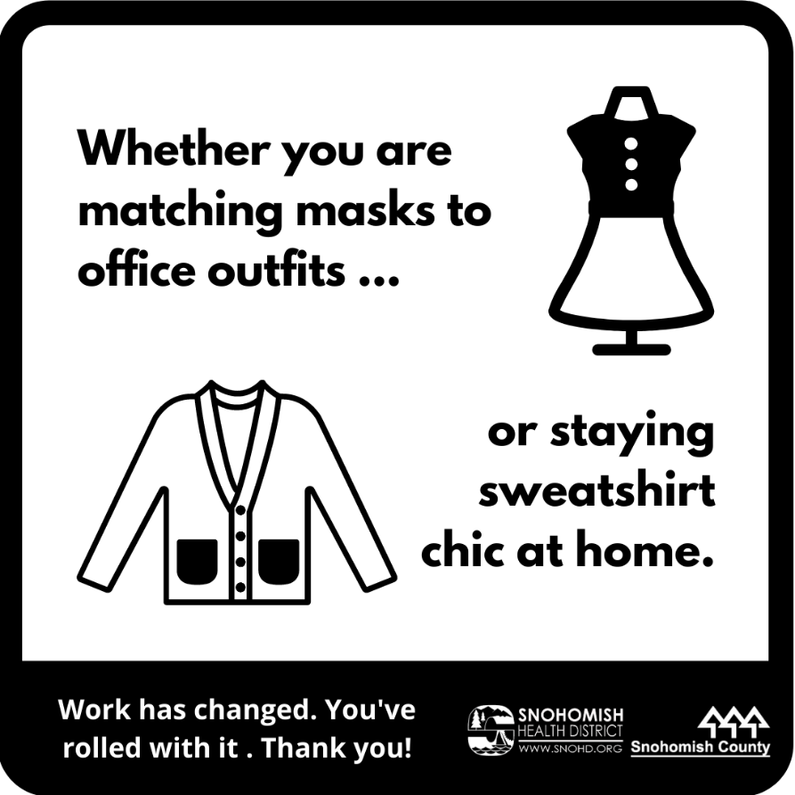 Screen shot of social media video on work attire changes
