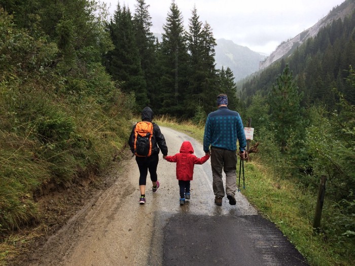photo of family out hiking