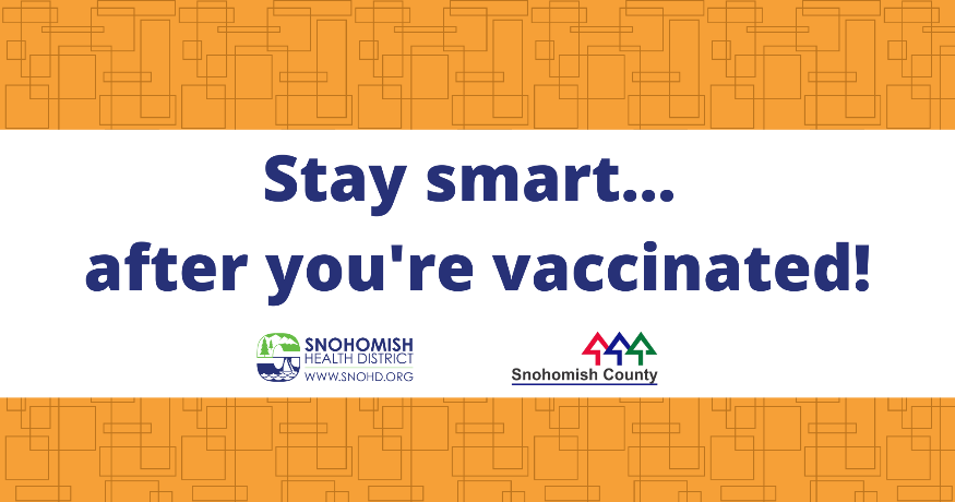 Title slide of Stay smart after you're vaccinated social media video