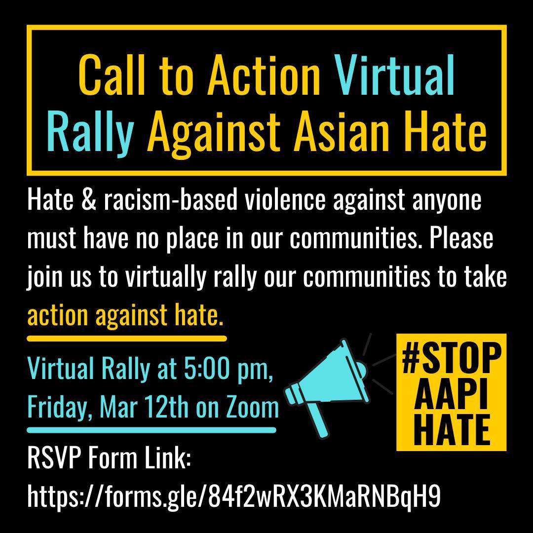 Online rally against hate and violence toward asian and pacific islanders