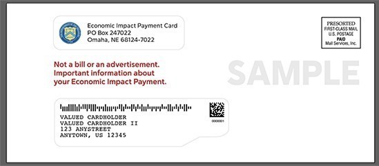 Sample envelope that Economic Impact Payment will come in if mailed