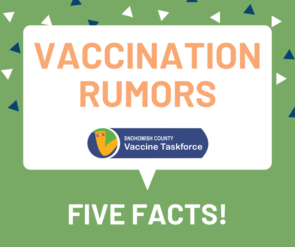 Title slide from social media video titled "Vaccination Rumors: Five Facts!"