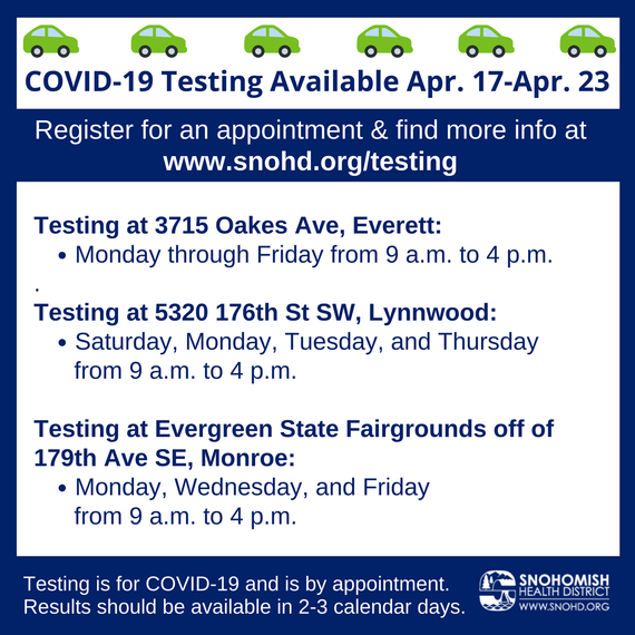 SHD COVID-19 testing schedule