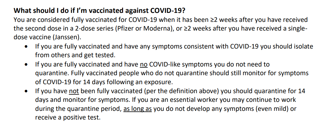 What to do if vaccinated and exposed to COVID