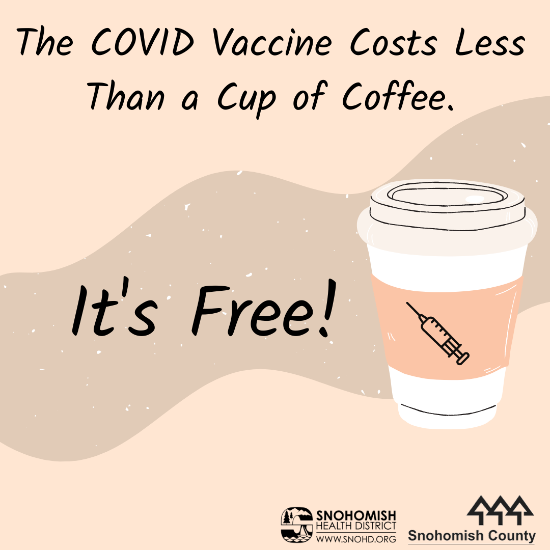 COVID vaccines cost less than a cup of coffee. They are free.