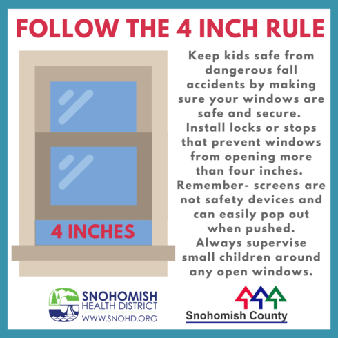 Follow 4-inch rule to prevent window falls
