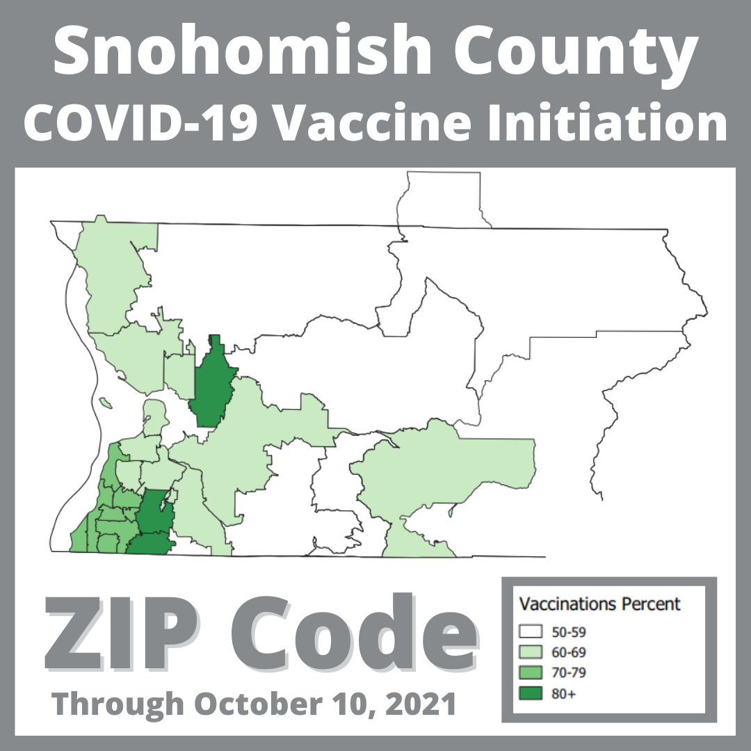 ZIP Code vaccination rates Snohomish County 10-18-21