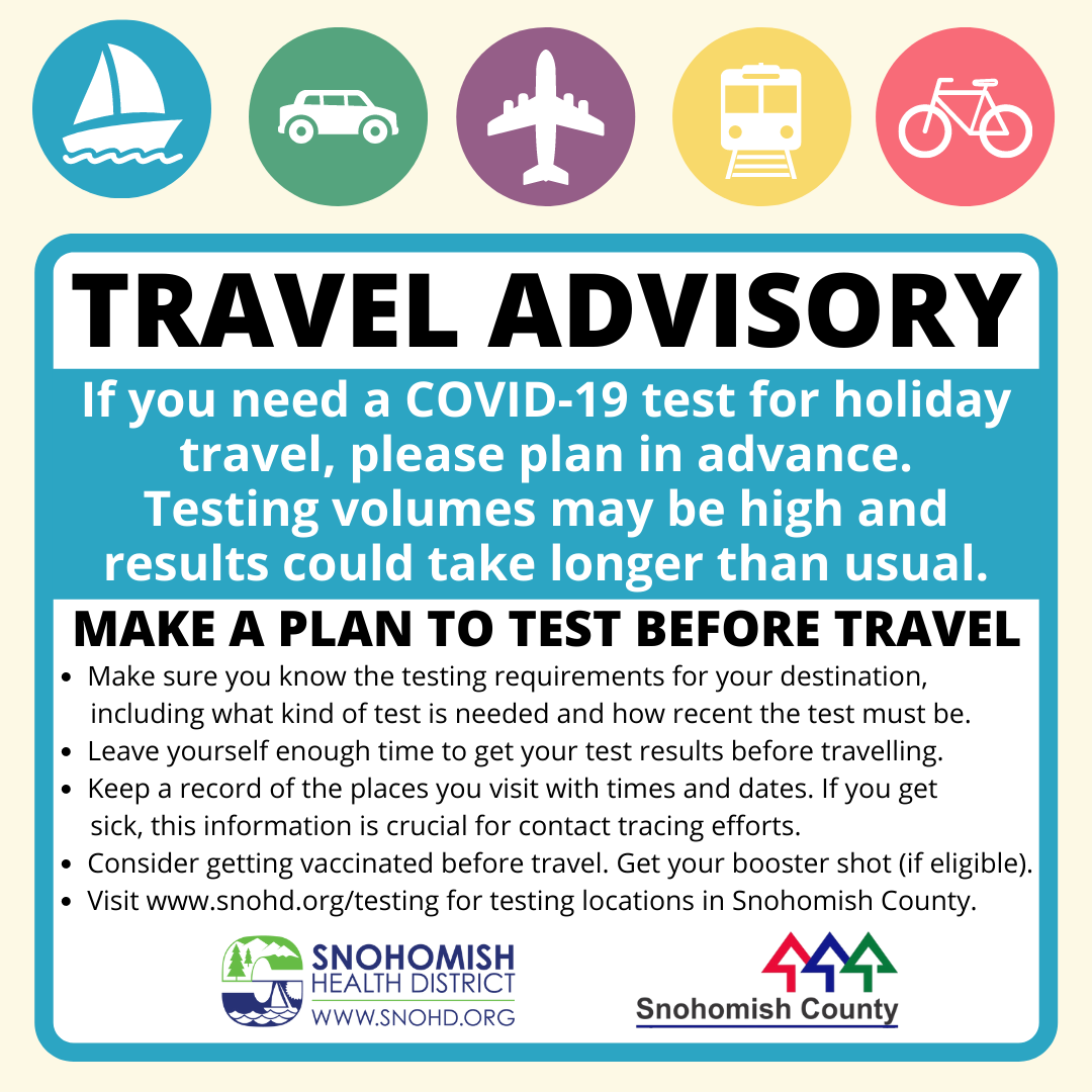 holiday travel advisory on testing