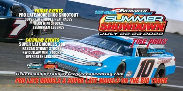 Evergreen Speedway Flyer for Summer Showdown