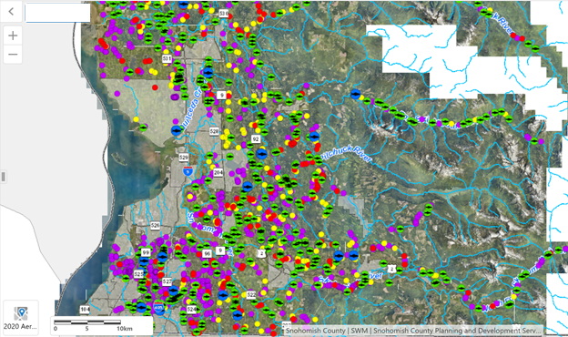 Map of Fish Passage Culverts in Snohomish County