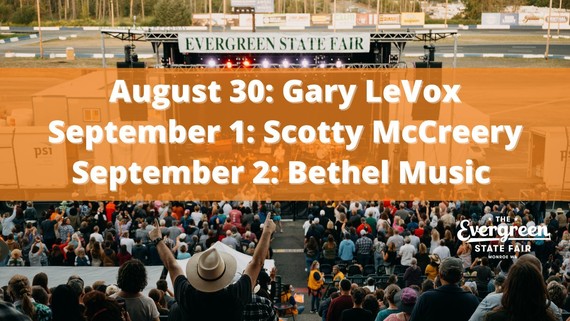 August 30: Gary LeVox; Sept. 1 Scotty McCreery; Sept. 2 Bethel Music