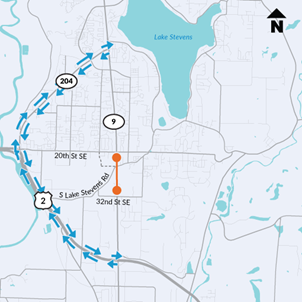 Detour Map of Lake Stevens Project