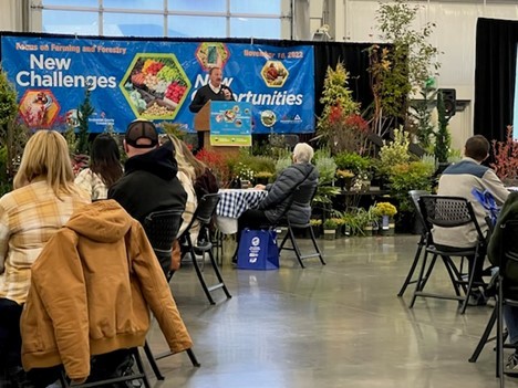 Photograph of Executive Somers speaking at Focus on Farming Event