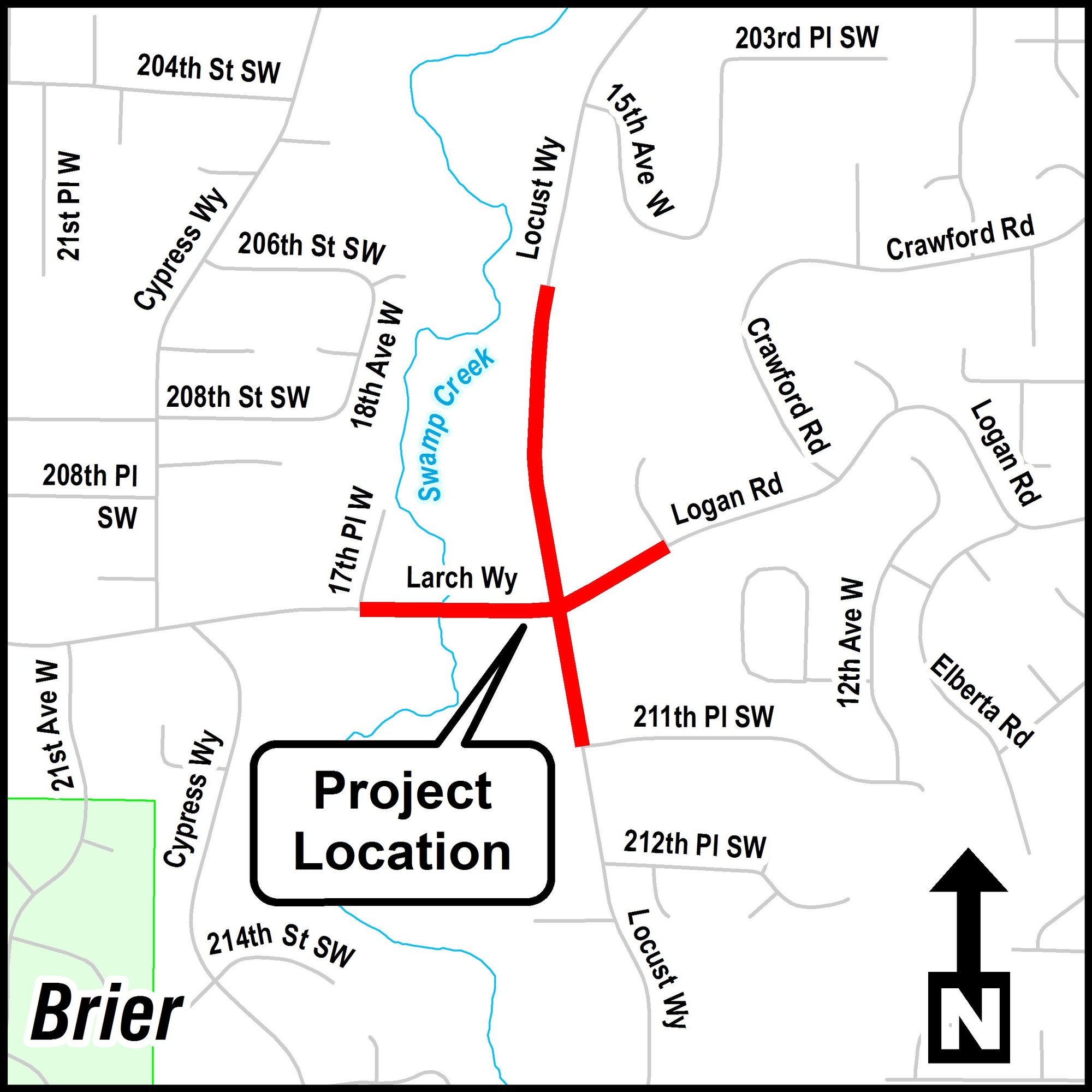 Locust Way and Larch Way Intersection Improvements