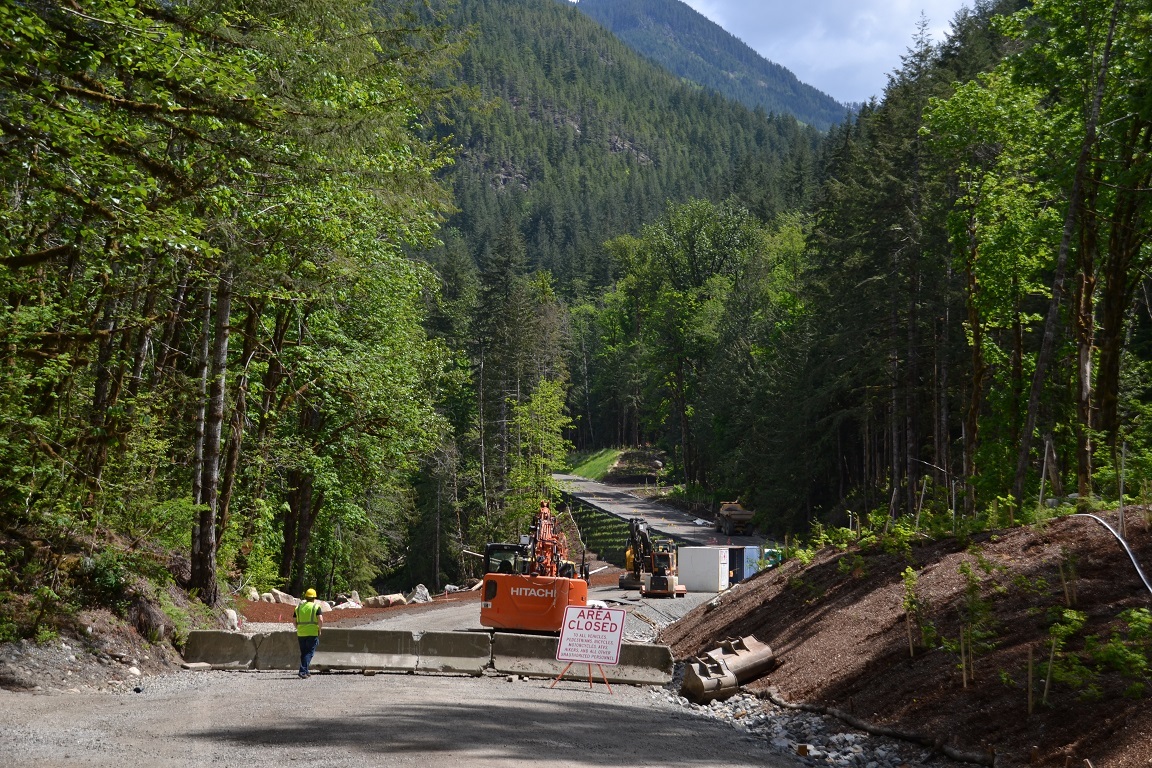 Index-Galena Road Flood Repair project site in summer 2023