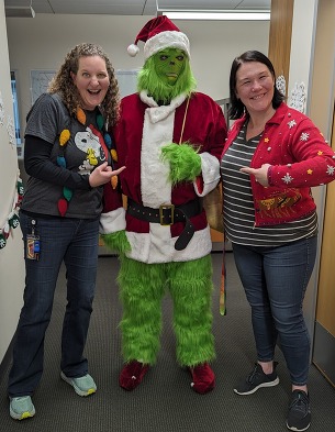 Megan and Paula with the Grinch!