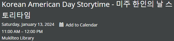 Korean American Day Book Reading