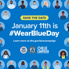 January 11th is #WearBlueDay to prevent human trafficking