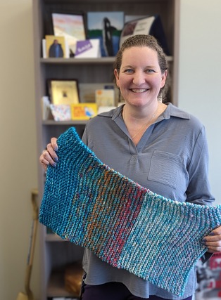 Megan with Knitted Rectangle