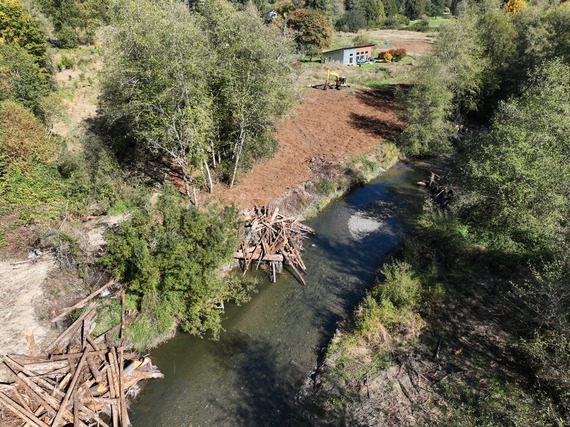 Aerial view of Jim Creek restoration project