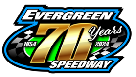 Evergreen Speedway 70 years logo