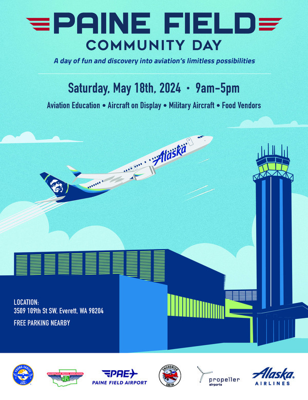 Advertisement for Paine Field Community Day, May 18, 2024