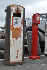 Rusty old gas pumps.