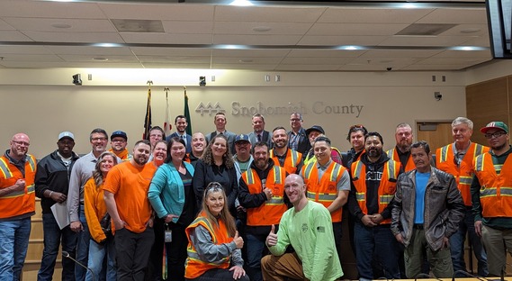 County Council with Labor Representatives in Council Chambers