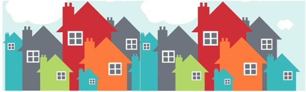 Colorful neighborhood clipart