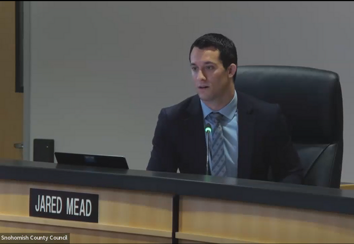 Councilmember Jared Mead Speaks on Dais