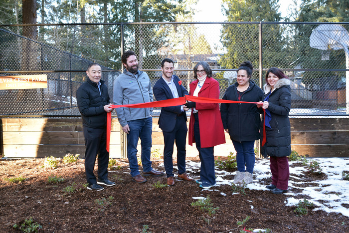 Staff and Elected Officials Cut the Ribbon at the Newly Renovated Silver Crest Park