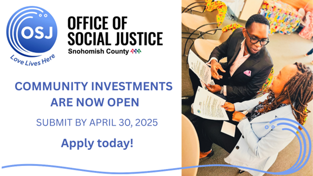 Graphic with text that community investments are now open submit by april 30 2025 apply today
