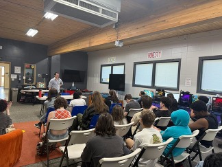 CM Mead visits with Students at the YMCA Youth and Government Debates