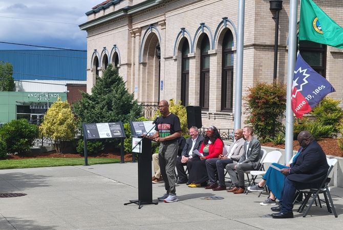 Senator John Lovick Speaks at the Snohomish County Juneteenth Flag Raising Event