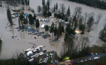 Flooding at Three Rivers mobile home community, December 2025 