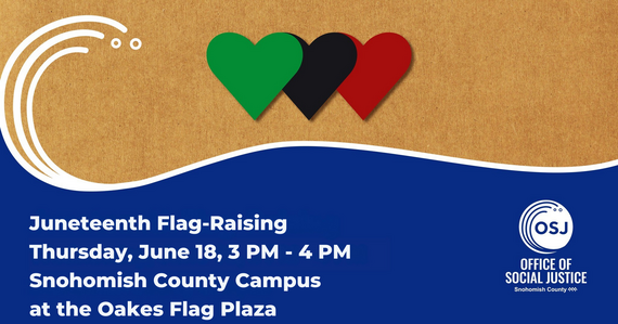 Juneteenth Flag-Raising Event hosted by OSJ on June 18 on the main county campus at the Oakes Ave flag plaza