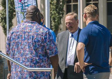 OSJ's Chief DEI Officer with Snohomish County Executive, Dave Somers talking at Family Day 2026.