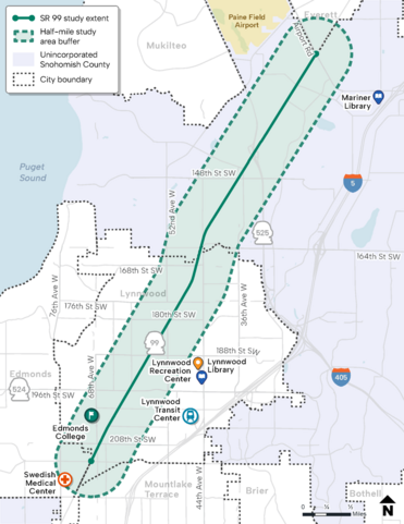 SR 99 South Snohomish County project map