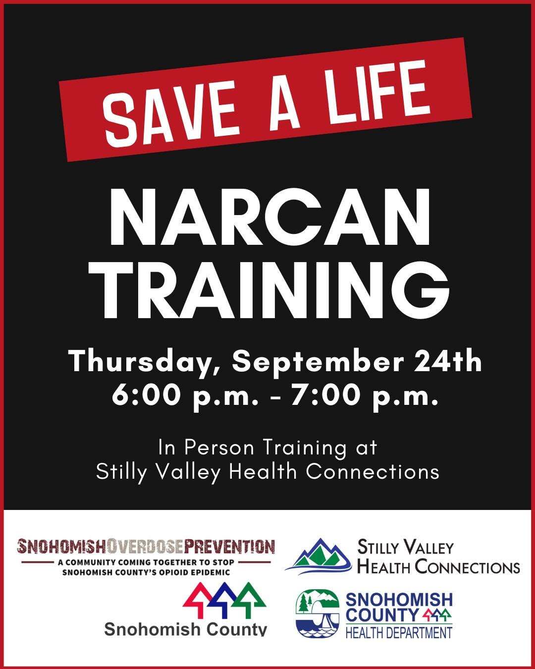 Save a life. Narcan Training Sept. 24, 2026