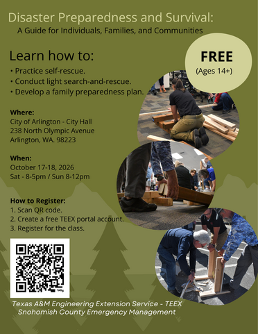 Disaster Preparedness and Survival class flyer